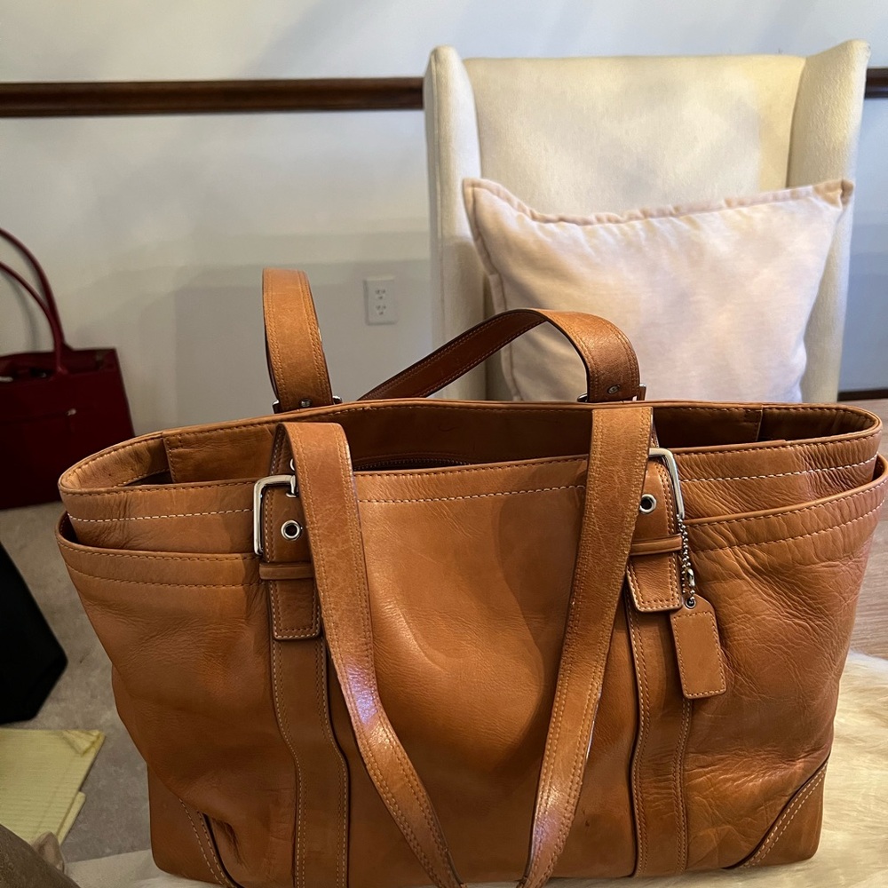 Coach Tan Leather Tote Bag